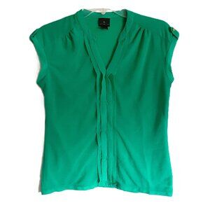 Worthington Blouse Size MED Green Sleeveless Lightweight Pullover V-Neck Solid